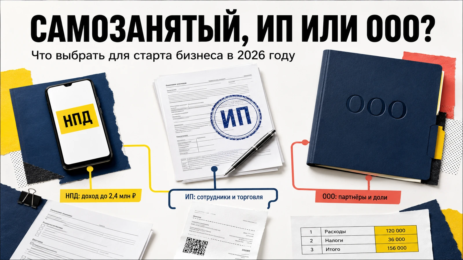 Самозанятый, ИП или ООО: что выбрать для старта бизнеса в 2026 году